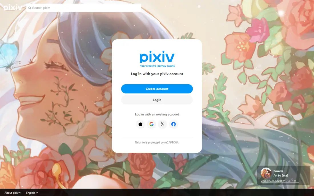Pixiv homepage