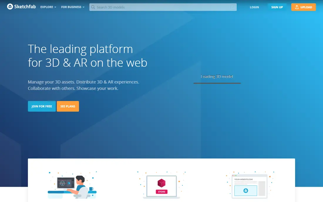 Sketchfab homepage