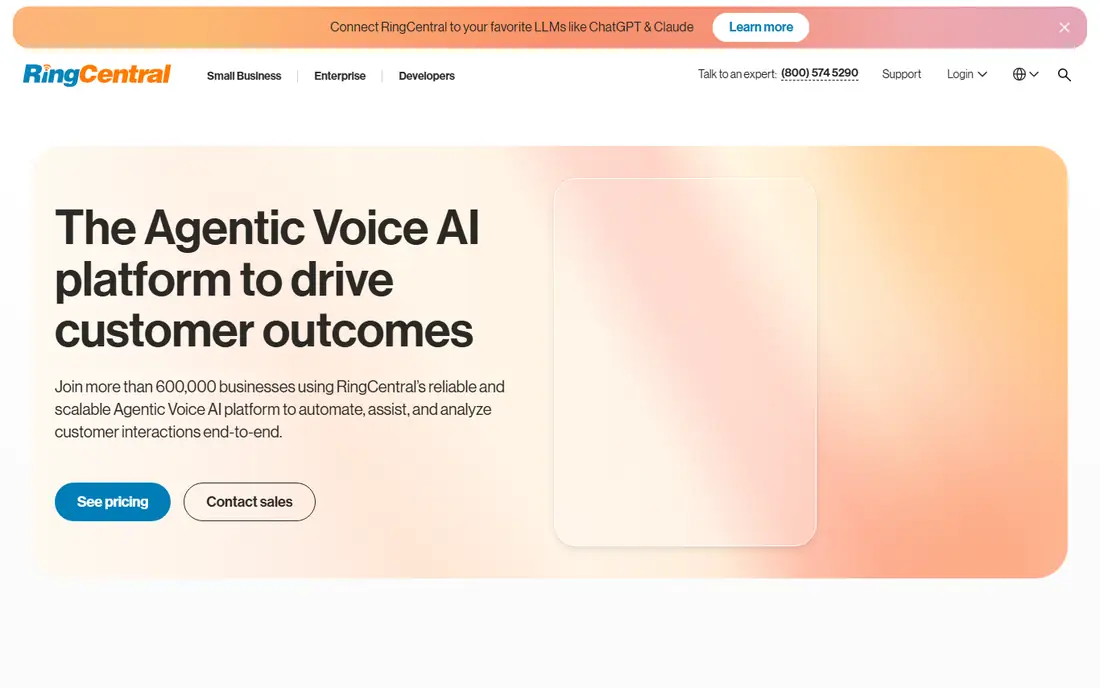 RingCentral homepage