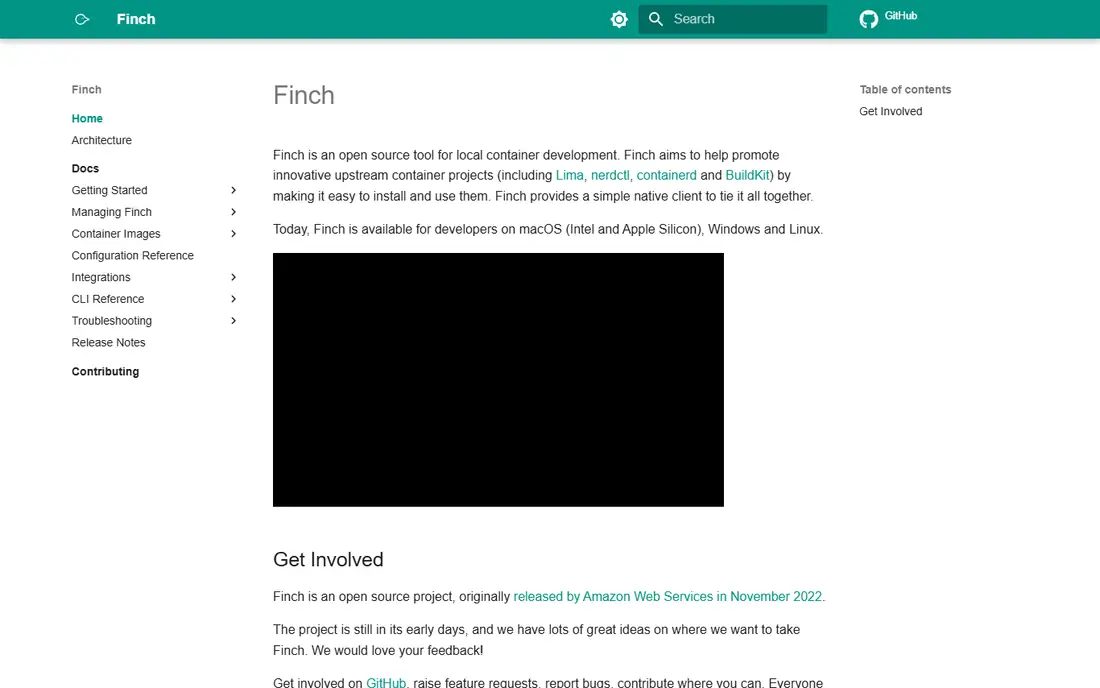 Finch homepage