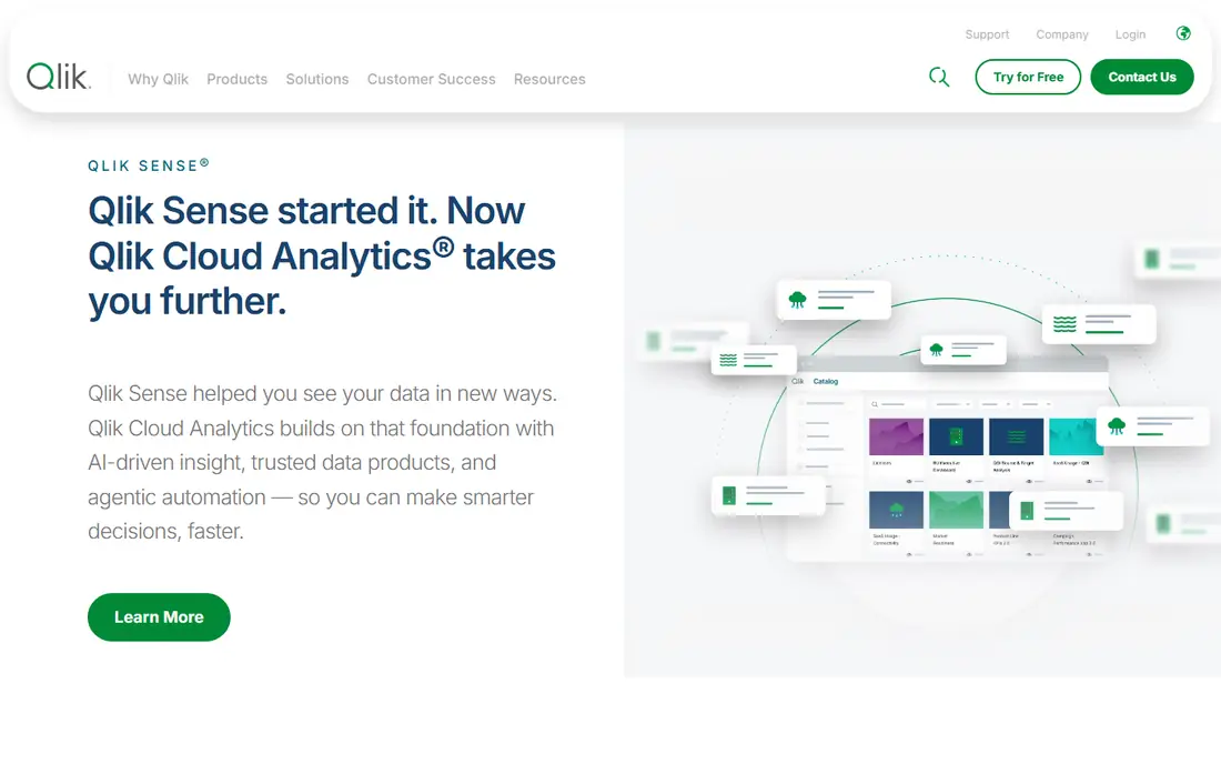 Qlik Sense homepage