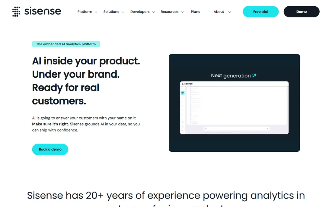 Sisense homepage