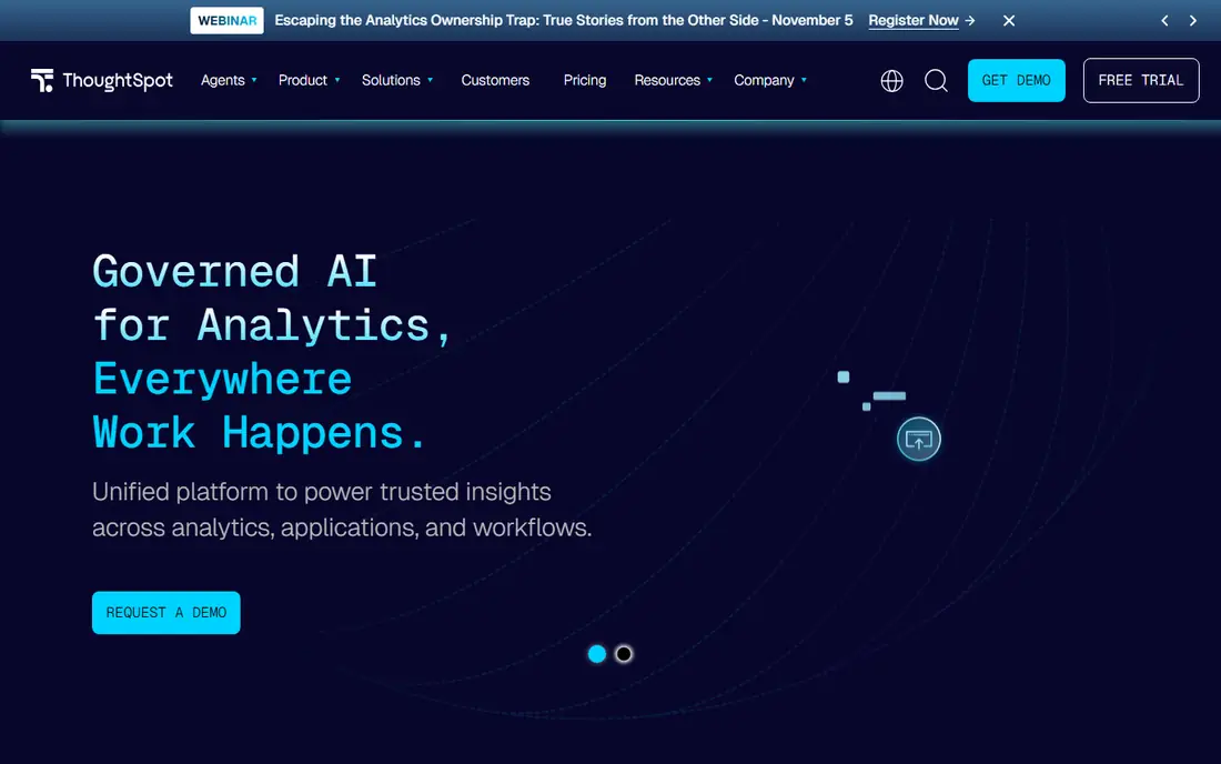 ThoughtSpot homepage