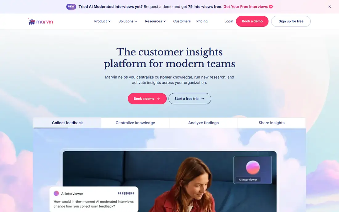 HeyMarvin homepage