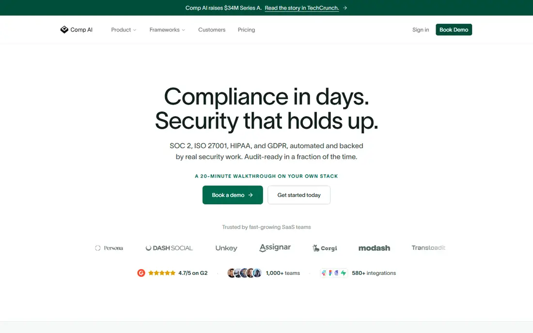 Comp AI homepage