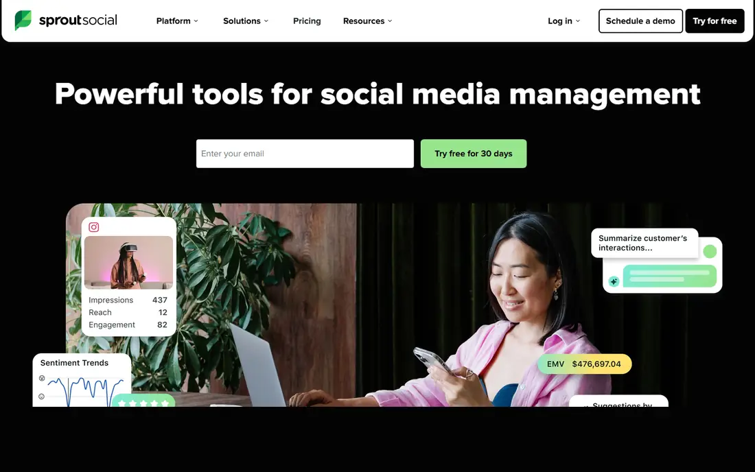 Sprout Social homepage