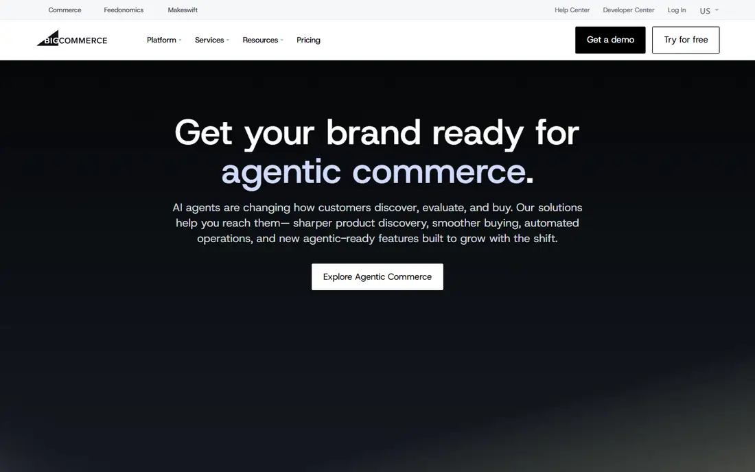 BigCommerce homepage