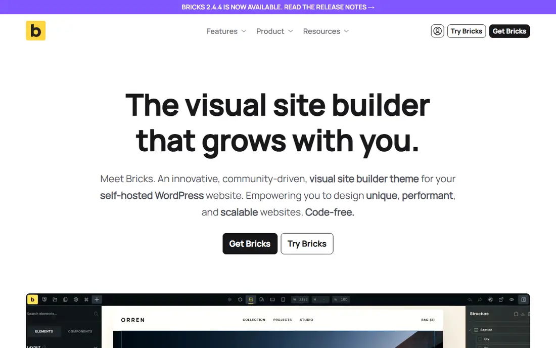 Bricks homepage