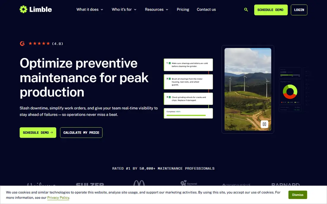 Limble homepage