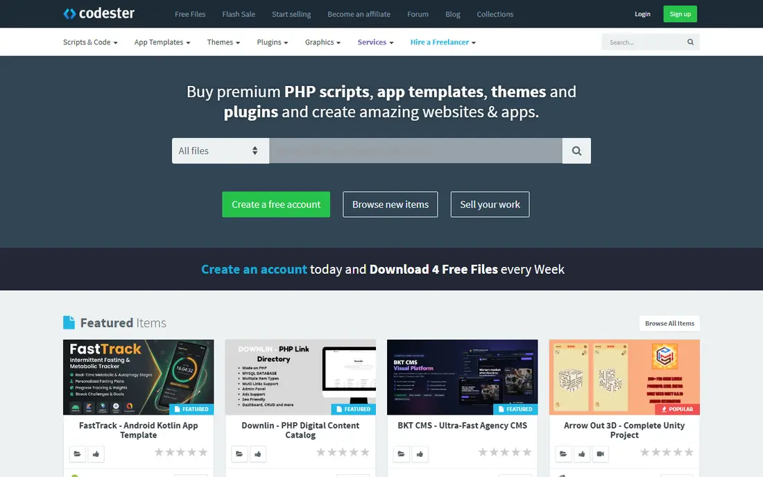 Codester homepage