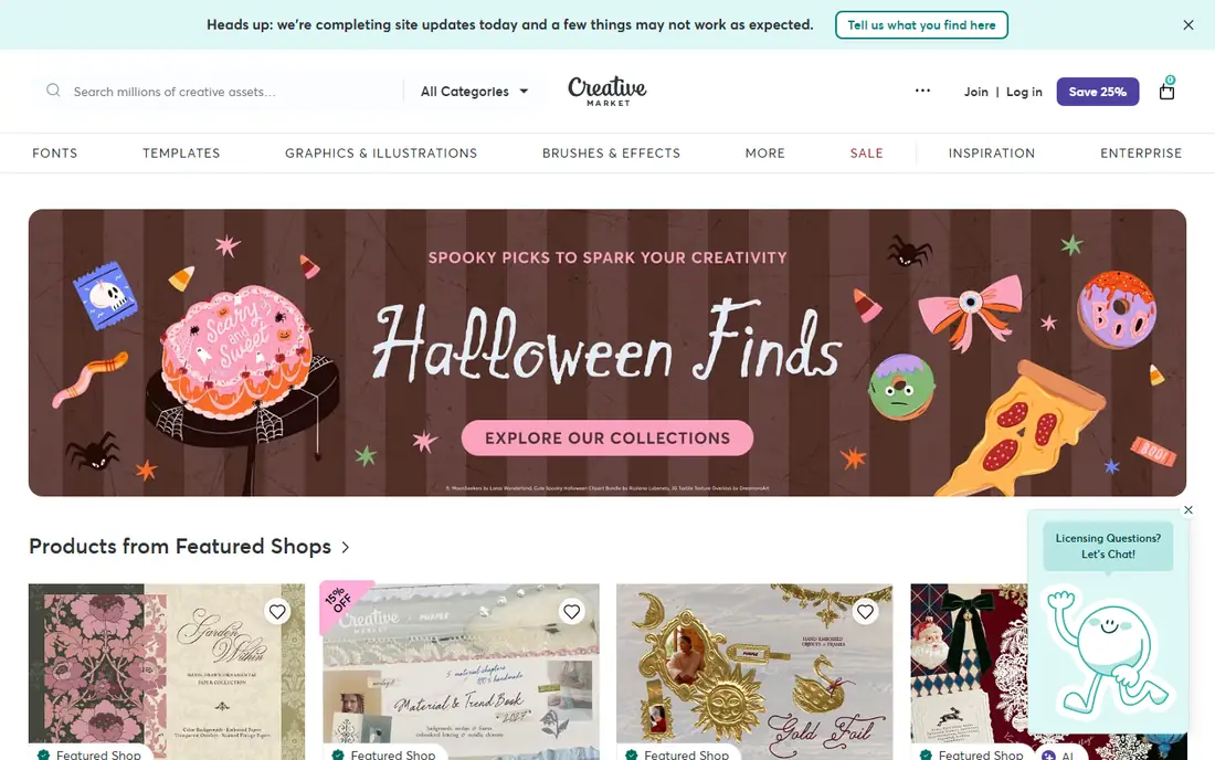 Creative Market homepage