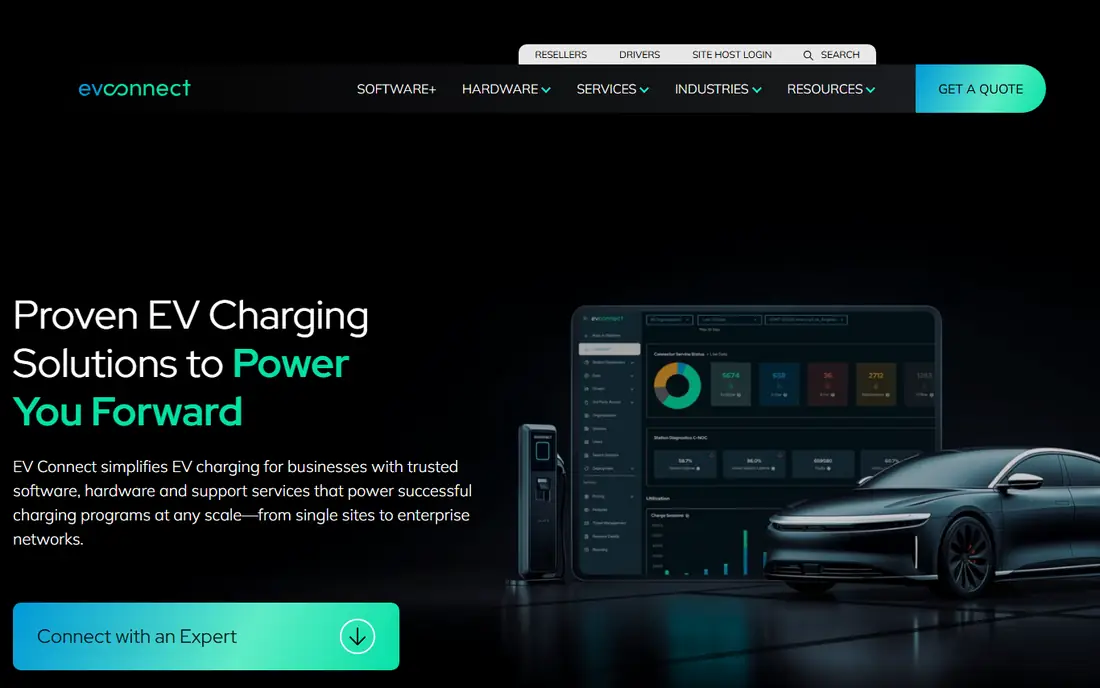 EV Connect homepage