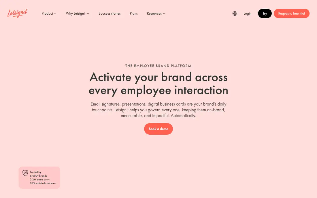 Letsignit homepage
