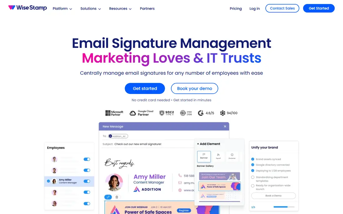 WiseStamp homepage