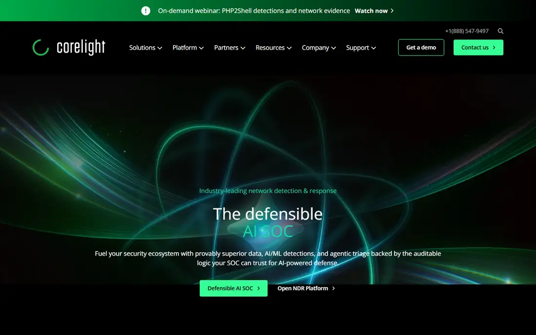 Corelight homepage
