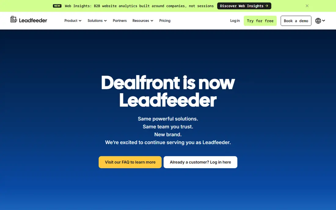 Leadfeeder homepage
