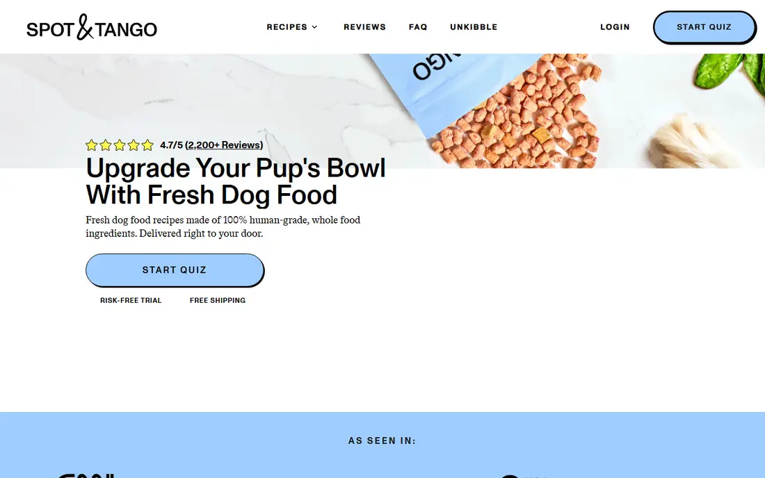 Spot and Tango homepage