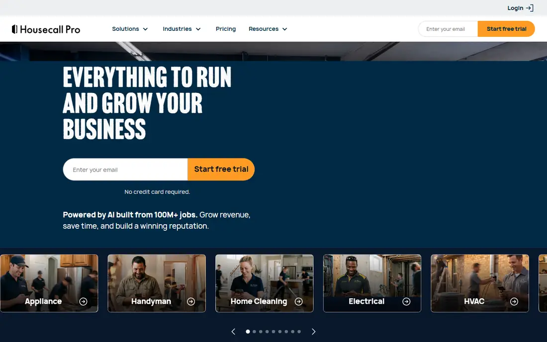 Housecall Pro homepage