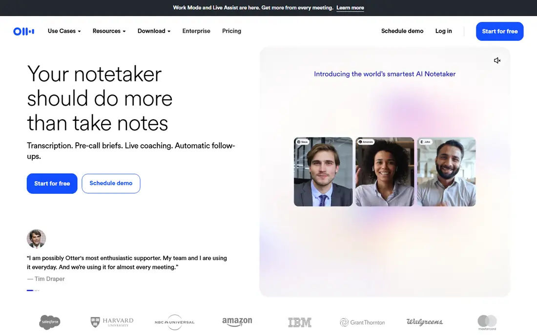 Otter.ai homepage