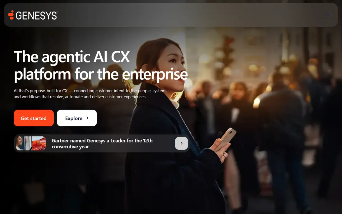 Genesys Cloud CX homepage
