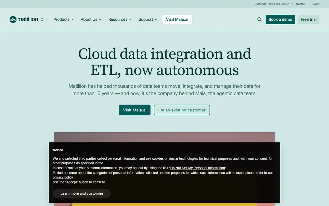 Matillion homepage