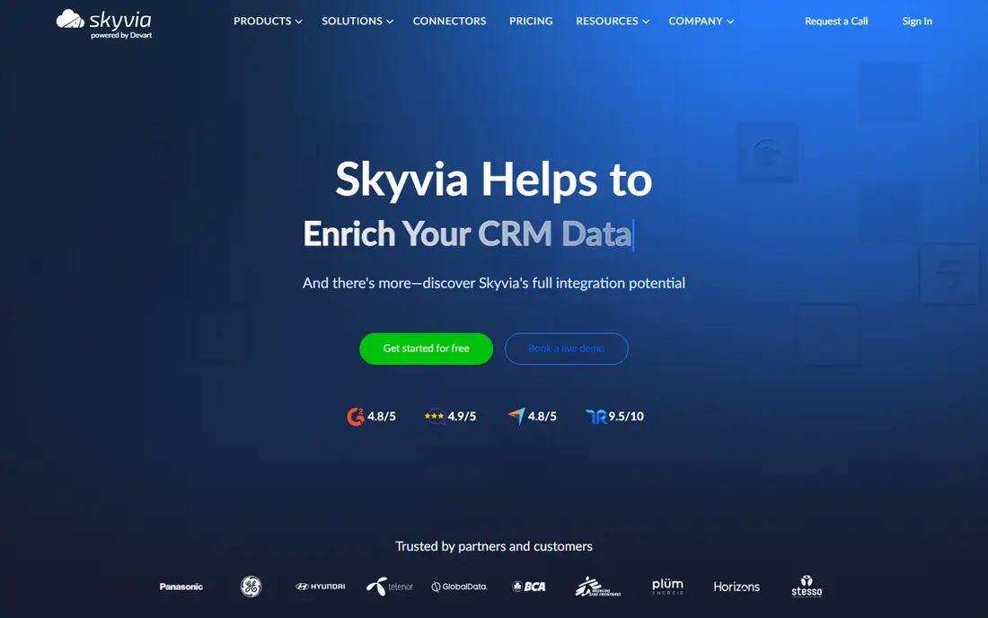 Skyvia homepage