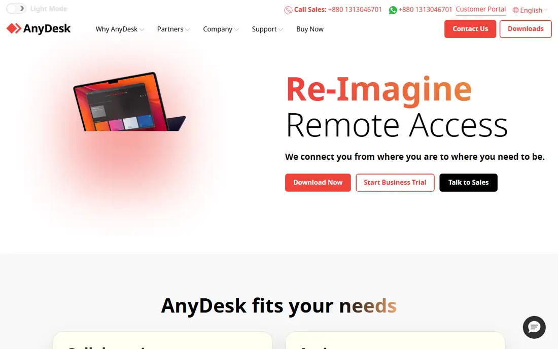AnyDesk homepage