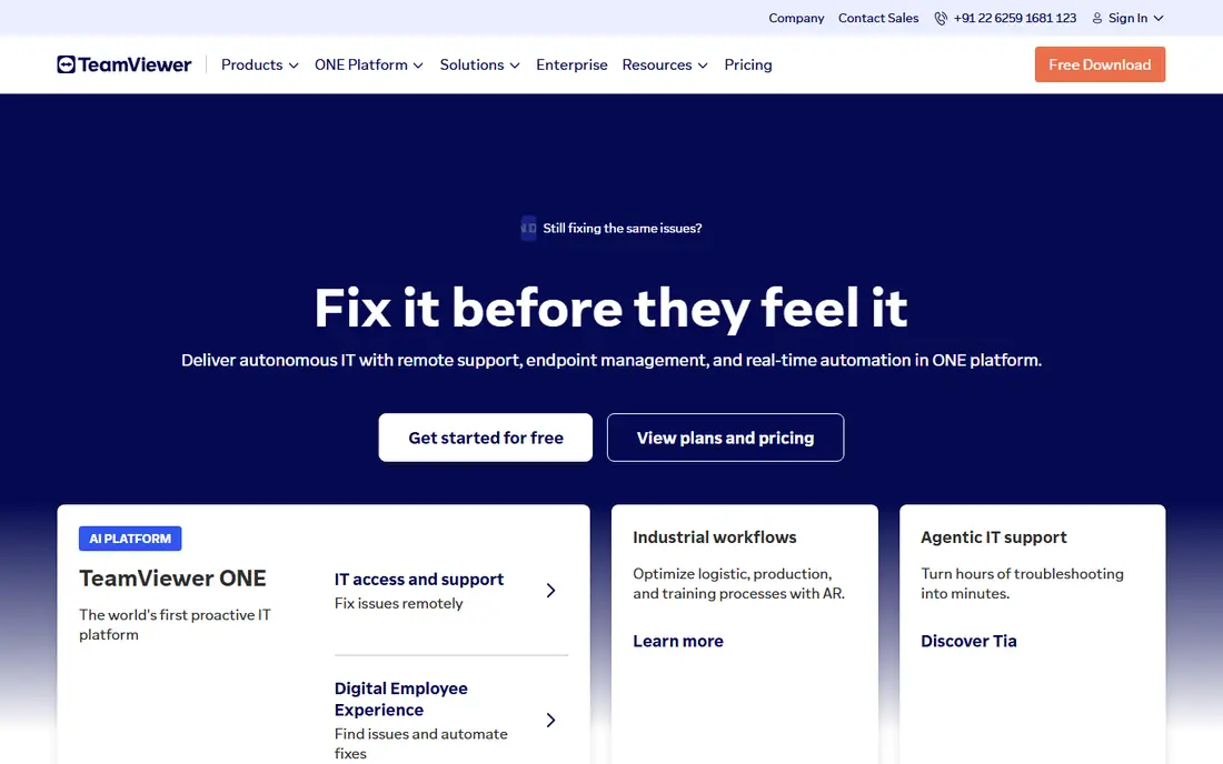 TeamViewer homepage