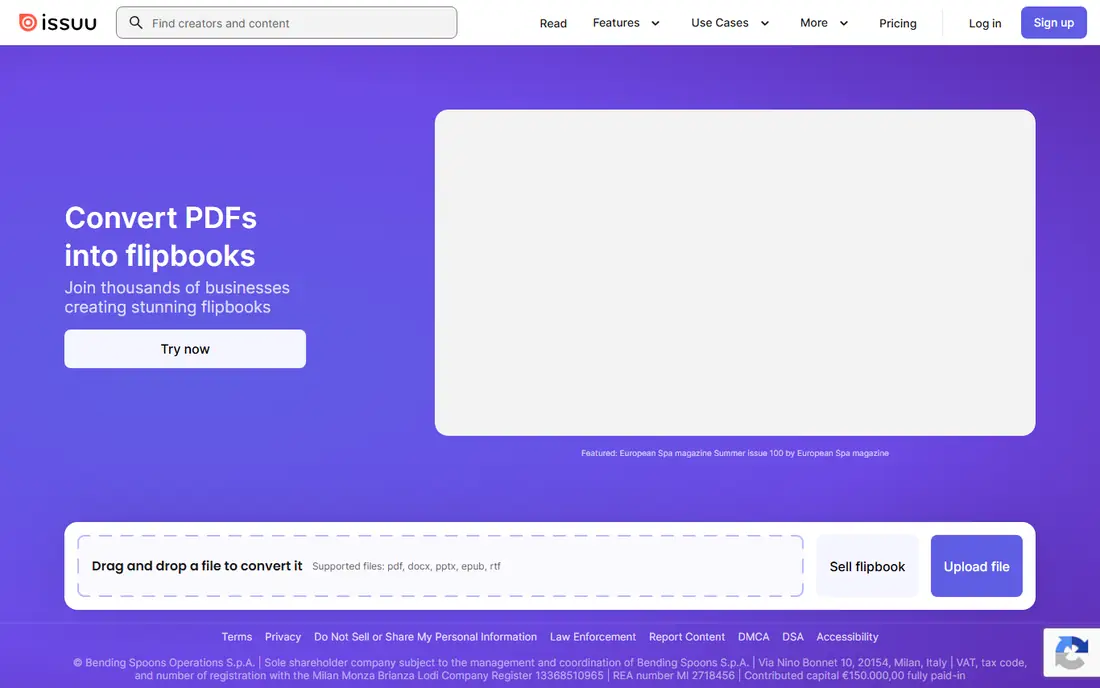 Issuu homepage