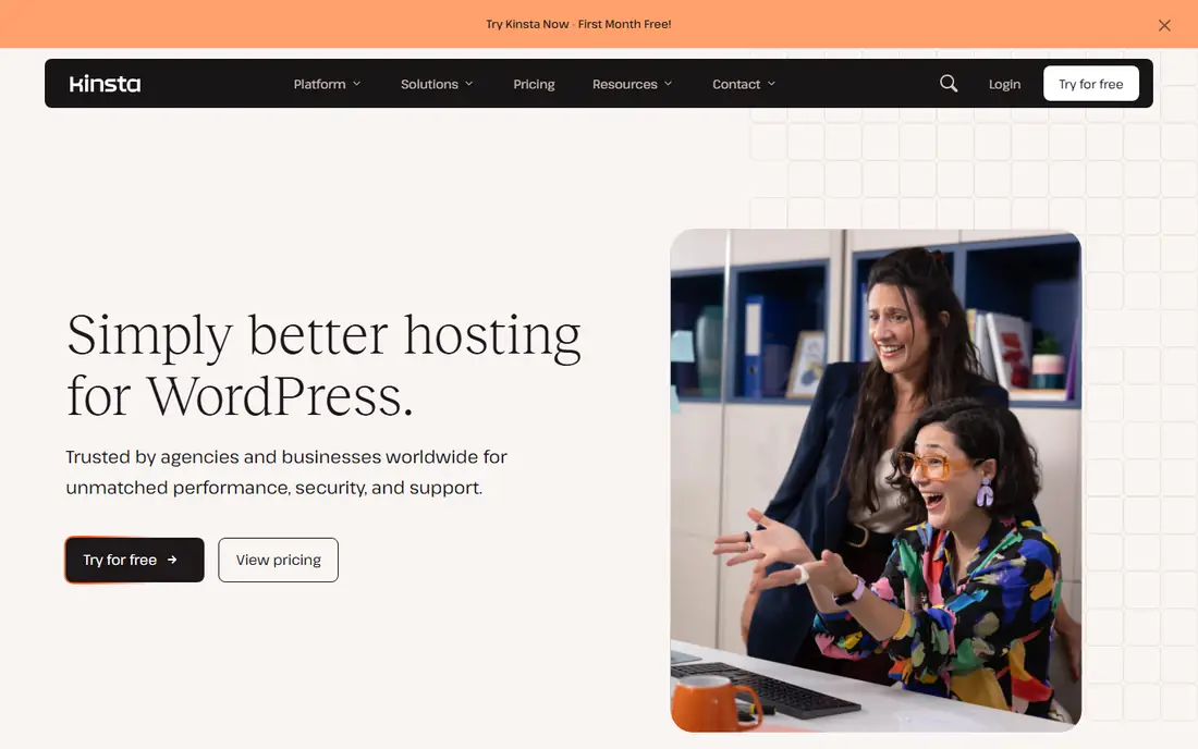 Kinsta homepage