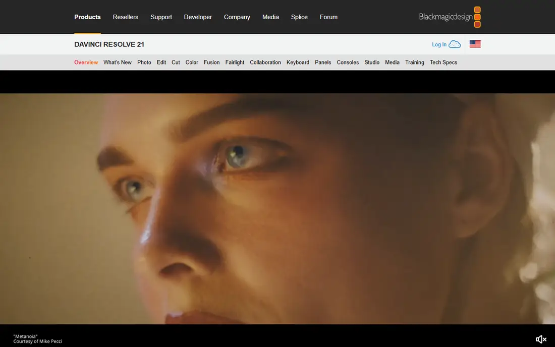 DaVinci Resolve homepage