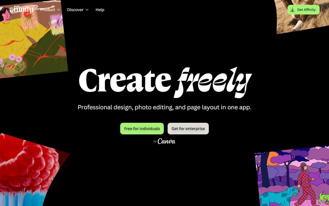 Affinity homepage