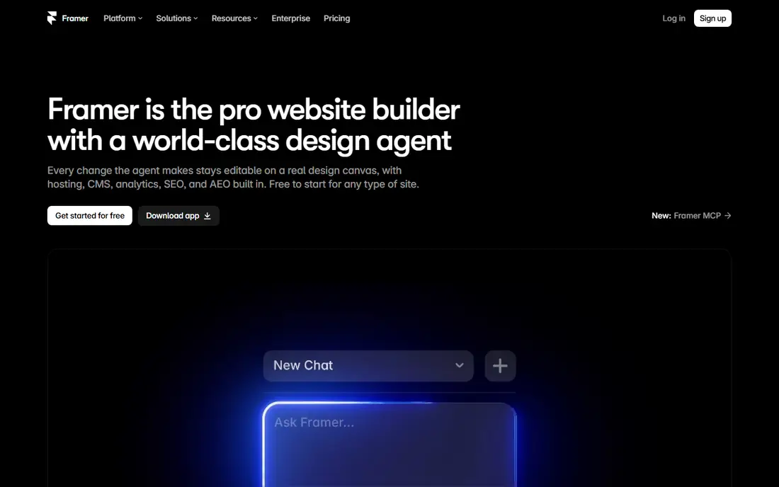 Framer homepage