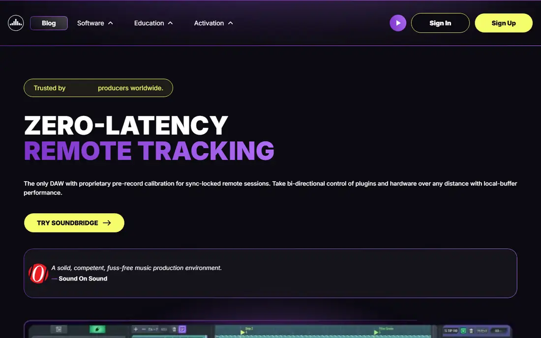 SoundBridge homepage