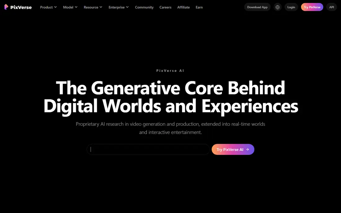 PixVerse homepage