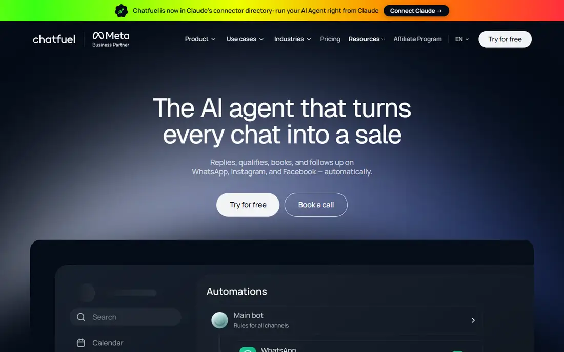 Chatfuel homepage