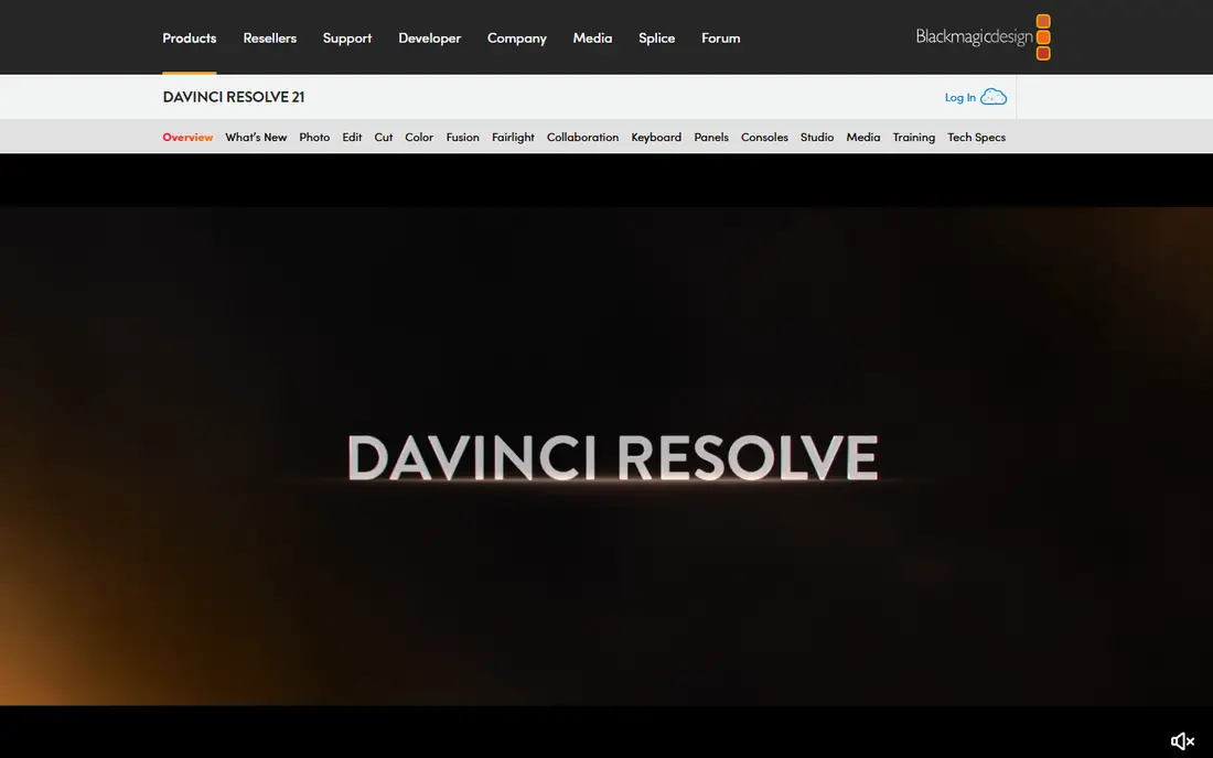 DaVinci Resolve homepage
