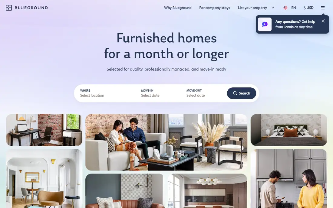 Blueground homepage
