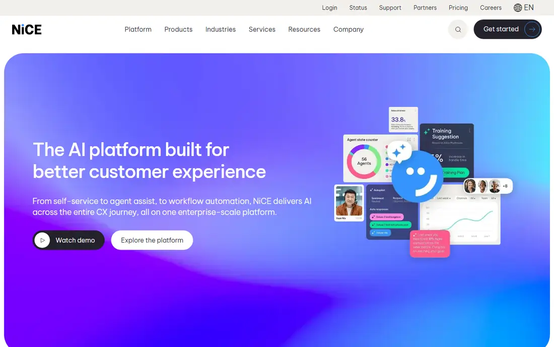NICE CXone homepage