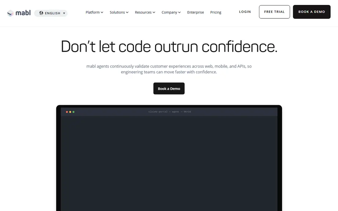 Mabl homepage