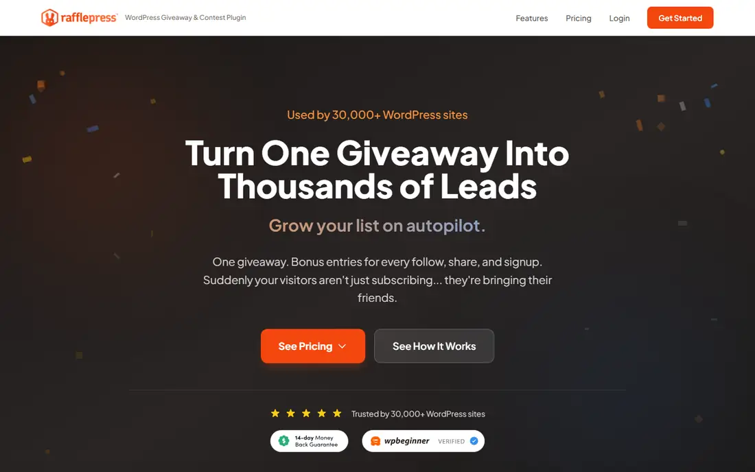RafflePress homepage