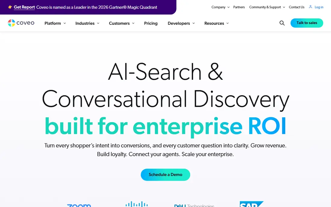 Coveo homepage