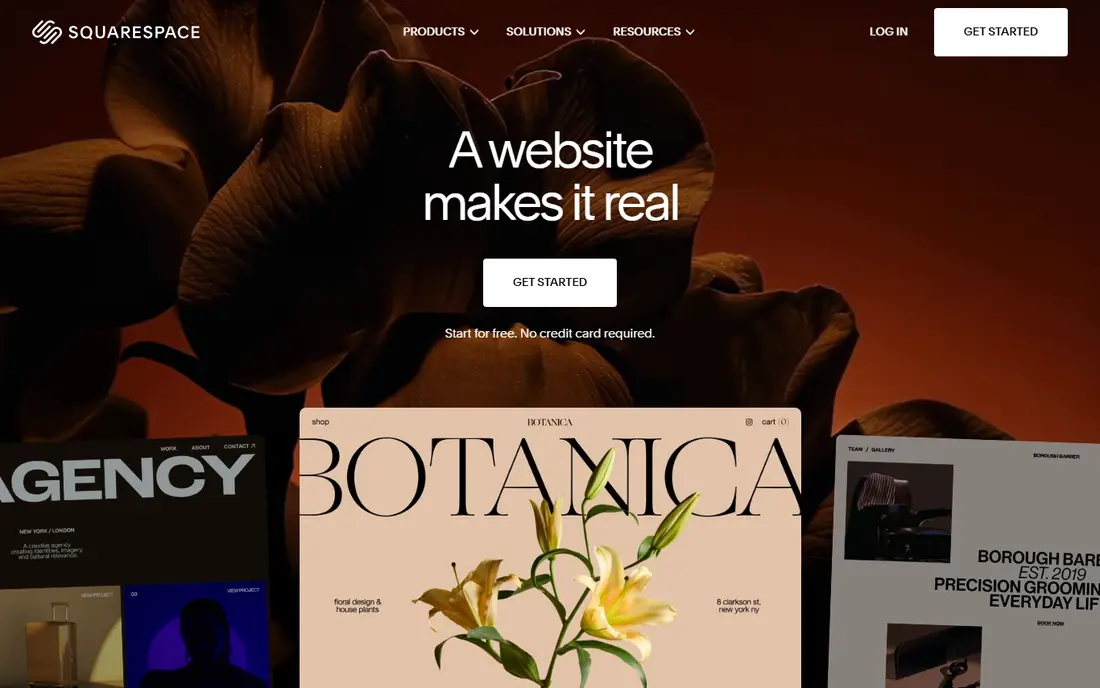 Squarespace homepage