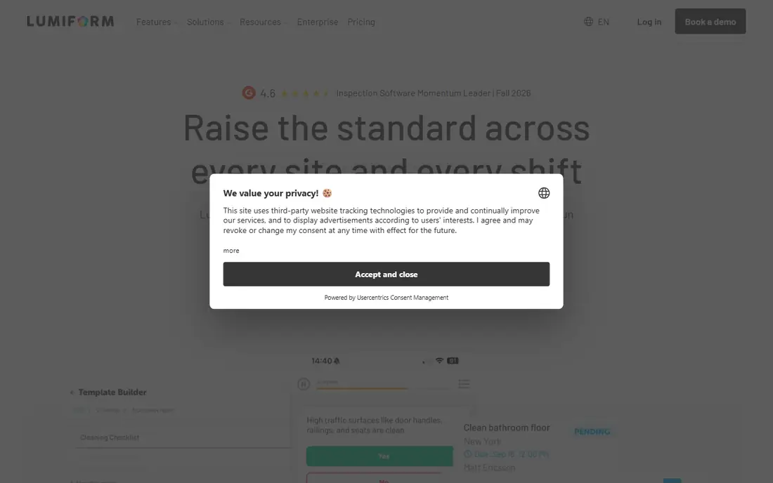 Lumiform homepage