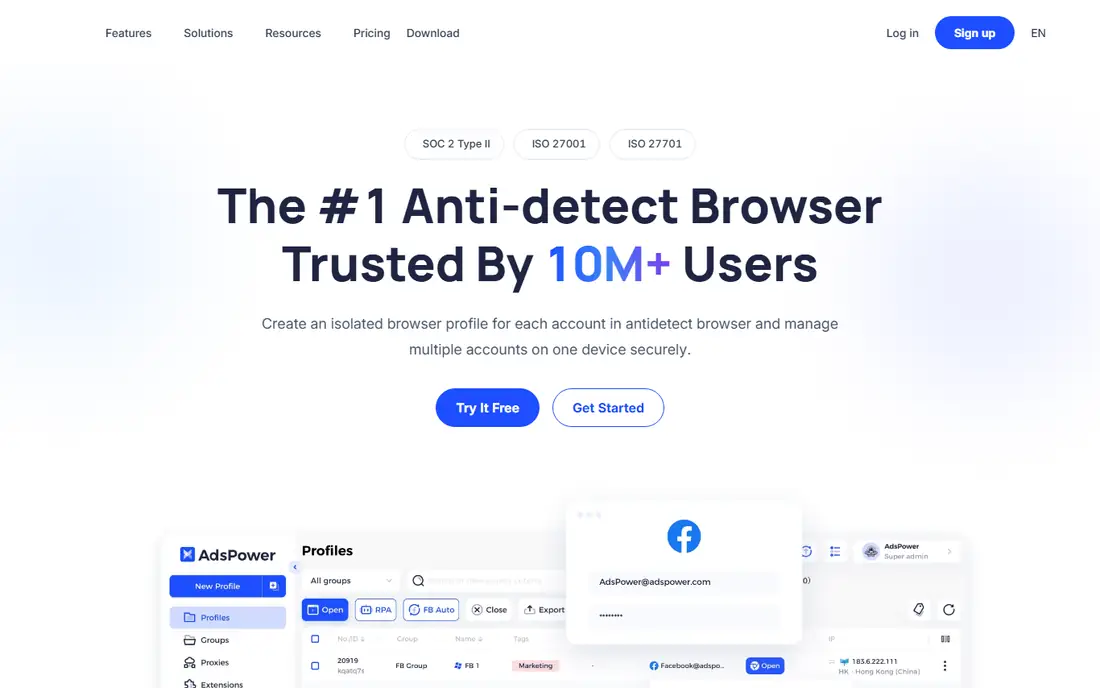 AdsPower homepage