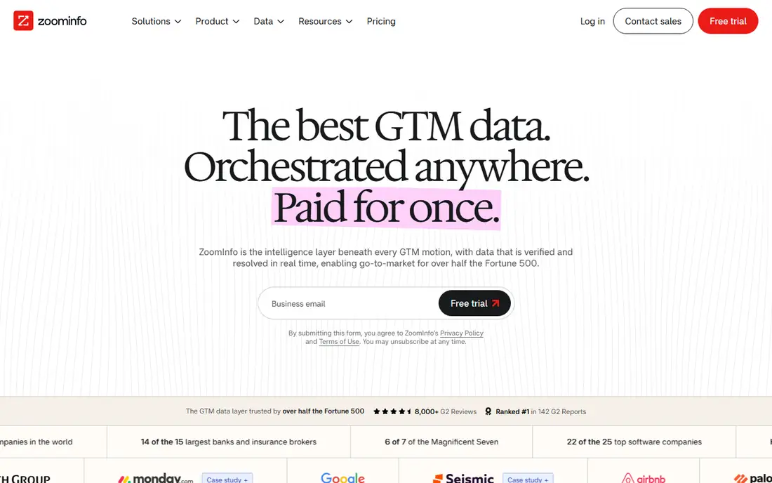 Chorus by ZoomInfo homepage