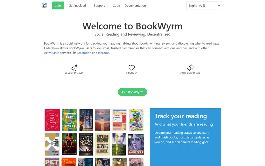 BookWyrm homepage