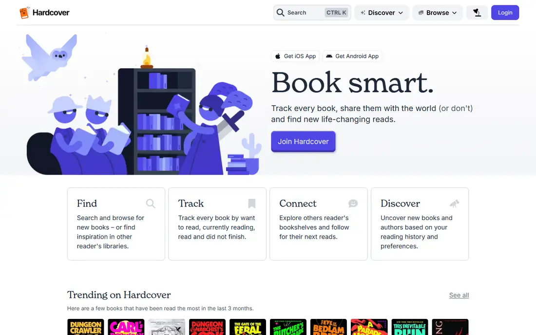 Hardcover homepage