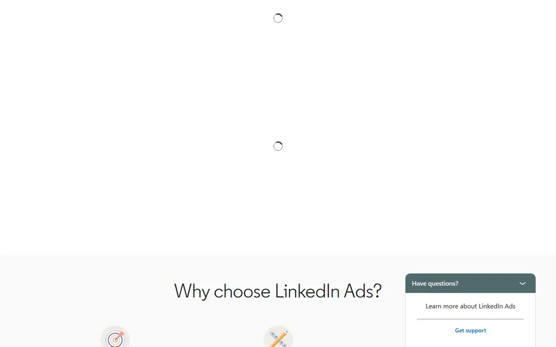 LinkedIn Ads homepage