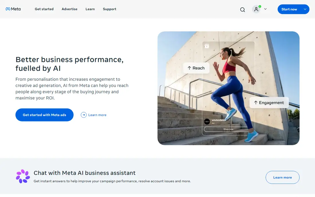 Meta Ads homepage